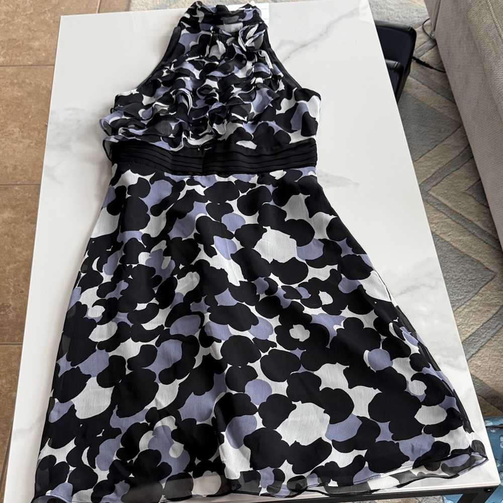 The Limited Black and White Floral Backless Dress